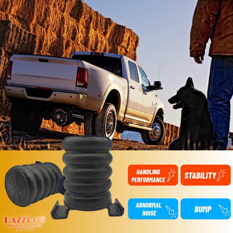 DAZZLAIT SSR-610-47 Rear Suspension Enhancement System Black | Bump Stop Fit for Nissan Frontier  Titan | Toyota Tacoma  Tundra  Hilux | Mitsubishi Triton | Rear Suspension Helper Springs - Image 3